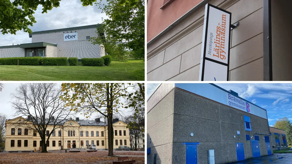 Här är skolorna som påverkas när det i höst görs en rockad för att anpassa programutbudet till antalet sökande. Förändringar görs på Ebersteinska-, Kungsgård-, Bråvalla- och Lärlingsgymnasiet.
