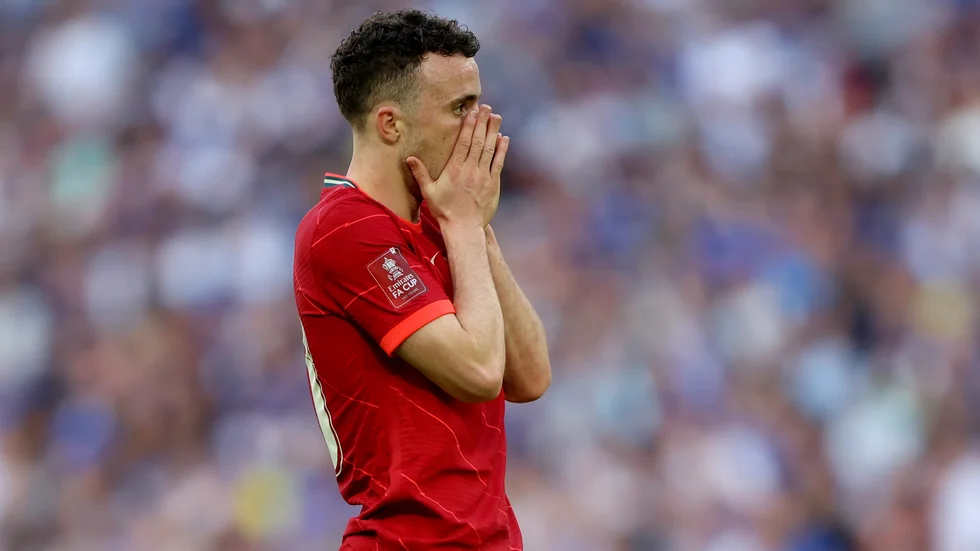 Liverpools och Portugals Diogo Jota missar VM i Qatar. Arkivbild.