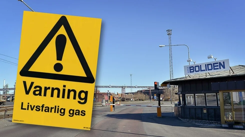 Två personer blev exponerade för gas på Rönnskär i slutet av september. Bilden är ett montage.