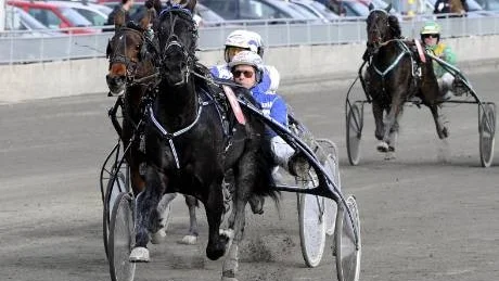 STARK DEBUT. Baron Pointer med Jorma Konti tog hem segern i sitt första lopp för tränaren Kari Vaaraniemi.