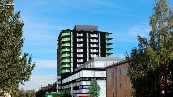 Grönt ljus. Galären planerar ett nyt bostadshus på 13 våningar på Västra Varvsgatan. I bottenplanet ska de bli matvarubutik.
Bild: Tirsén och Aili arkitekter