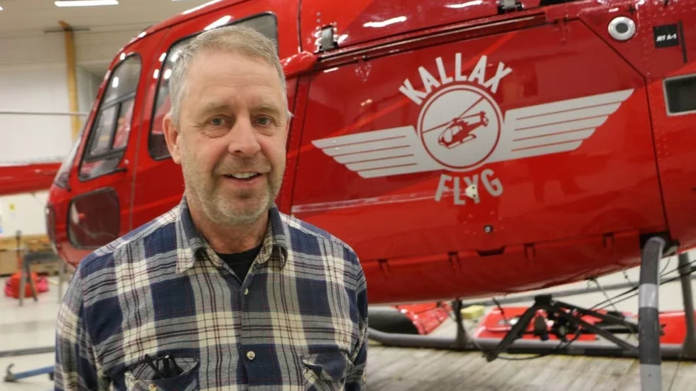 Sven Stenvall, vd och marknadschef, på Kallax flyg.