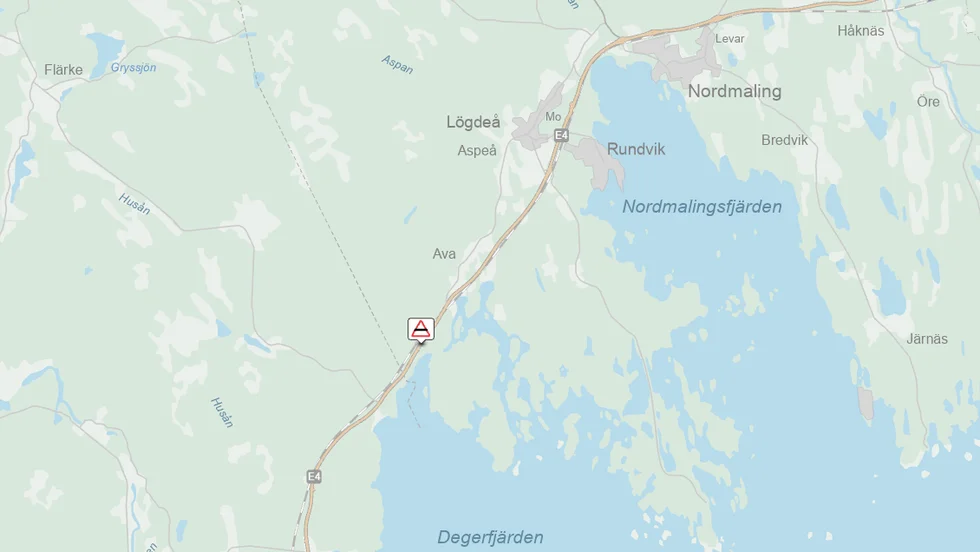 Här har olyckan inträffat, enligt Trafikverket.