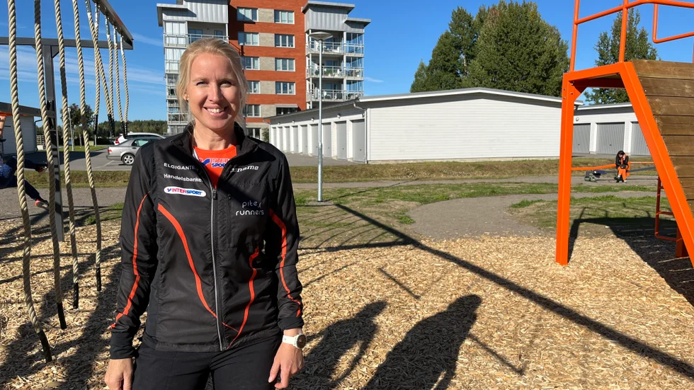 Kajsa Askenryd från Pite runners är initiativtagare till banan. Hon är jättenöjd med invigningsdagen och tycker det är roligt att så många kom. 