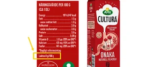 Filmjölk återkallas – inehåller laktos