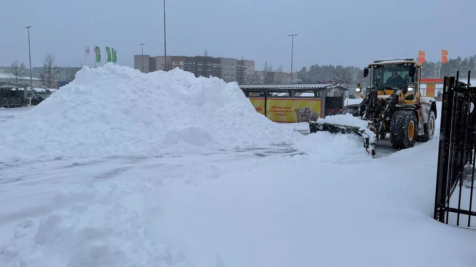 Så här såg det ut i Stenhagen på torsdagen.