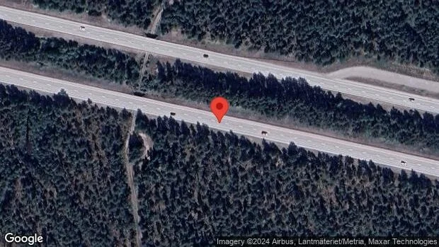 Stopp på E18 på grund av en singelolycka