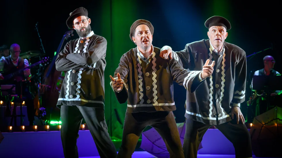 Per Wickström, Henrik Johansson och Jacke Sjödin i "Julen – the musical".