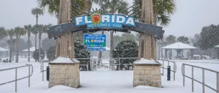 Rekordmycket snö över Florida – över hundra bilar av vägen