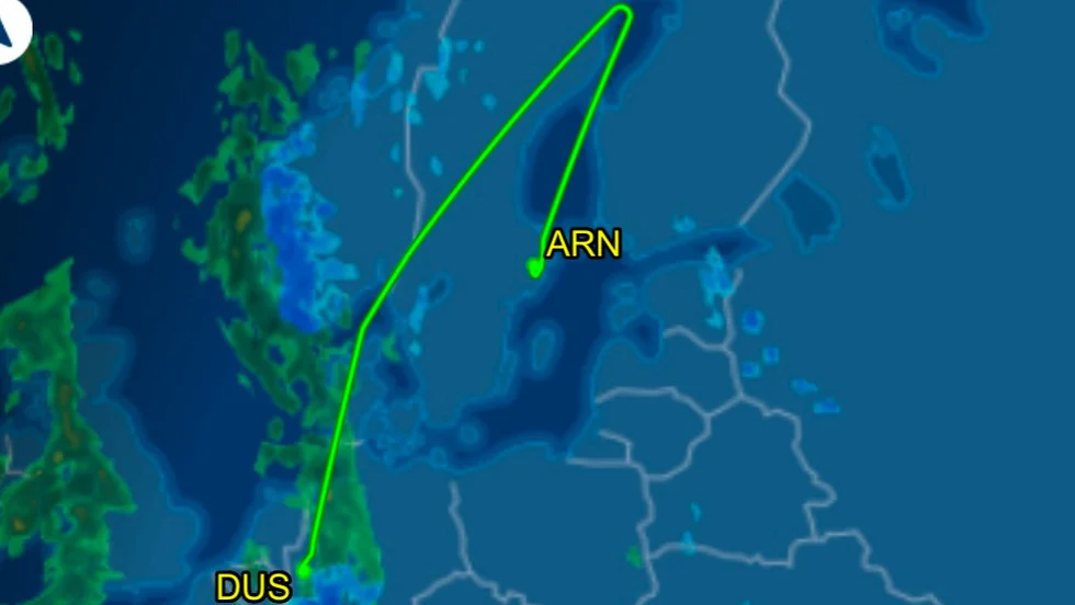Flygplanet var en Airbus 320 som var på en direktflygning mellan Düsseldorf och Rovaniemi.