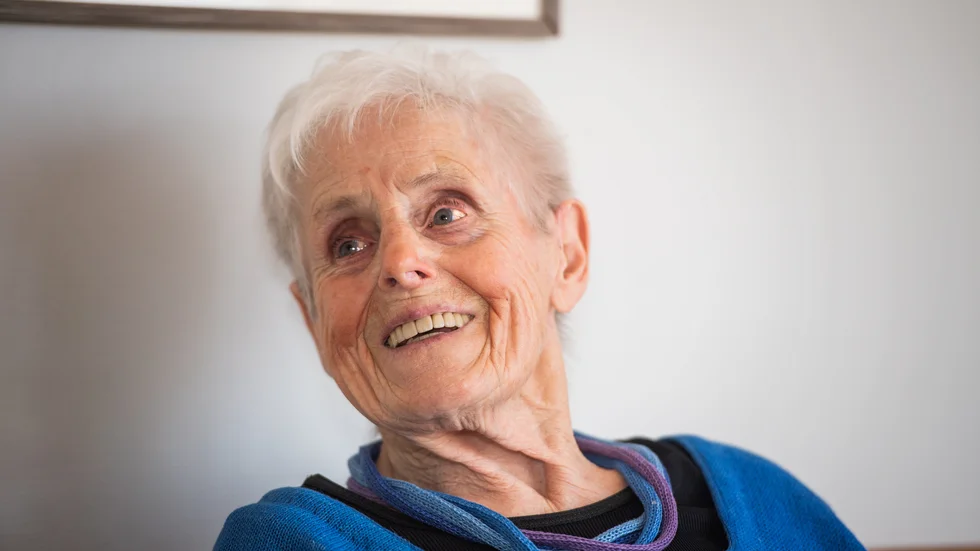 Elsie Johansson, författare, när hon fyllde 90 år 2021.