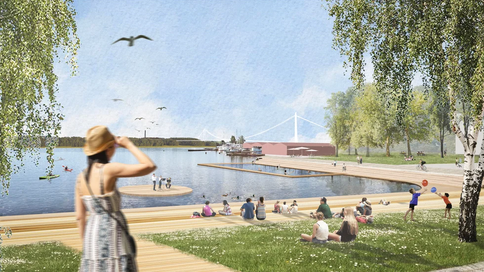 Piteå kommun planerar en ny stadsdel där centrum breder ut sig ner mot Södra hamn. I samband med detta vill man göra om Timmerleden till en stadsgata och istället dra den tunga genomfartstrafiken via en ny bro över Sörfjärden.
