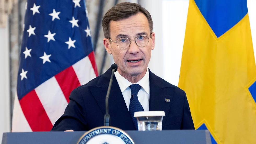 Sveriges statsminister Ulf Kristersson (M) under ett besök i Washington D.C. i samband med Sveriges Natoanslutning. Han borde korsa Atlanten oftare.