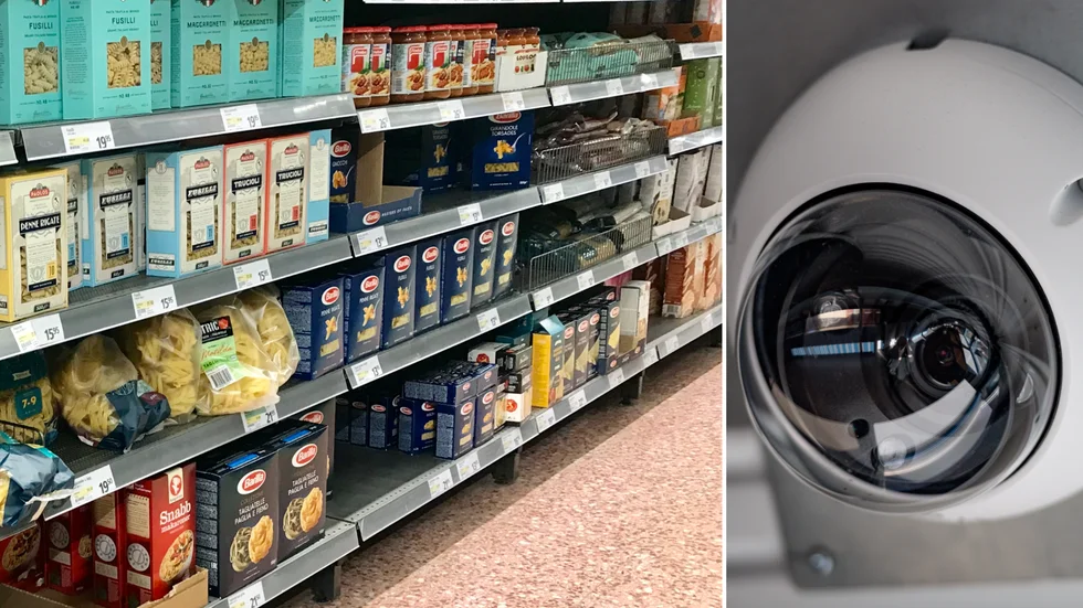 Mannen fångades av övervakningskameran under besöken i butiken. 