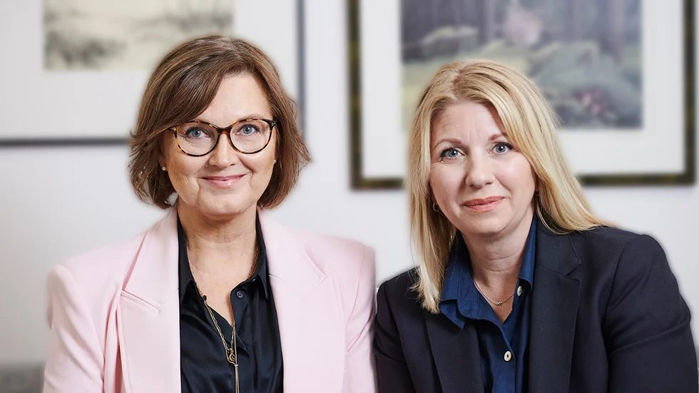 Anneli Sjömark, vd, och Erika Mattsson, chef för hållbarhet och samhälle Sparbanken Nord.