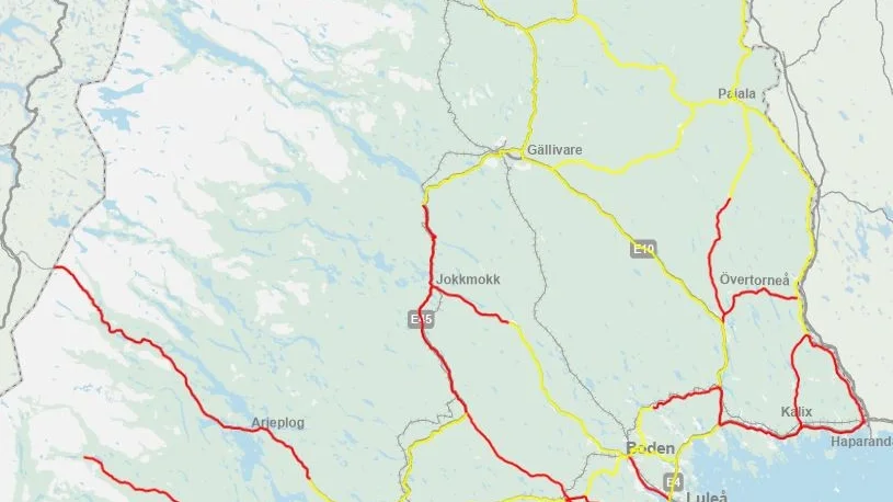 Skärmdump från Trafikverkets hemsida.