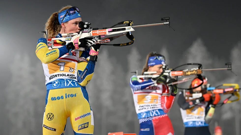Hanna Öberg är en av sex svenska damer som tävlar i Ruhpolding. Arkivbild.