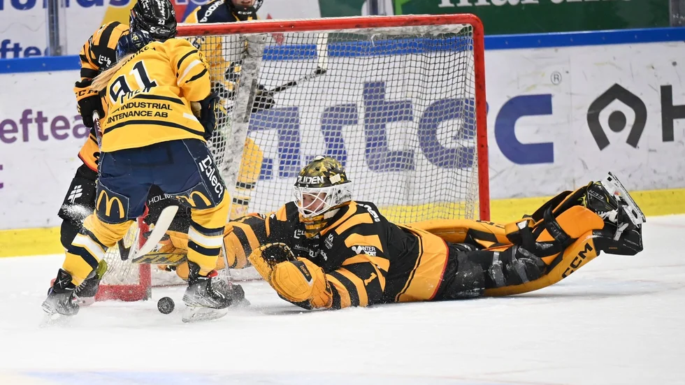 Miranda Dahlgren har motat 48 skott av 50 skjutna mot Södertälje. Nu ställs AIK återigen mot SSK.