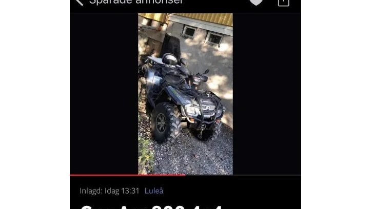 Bild på fyrhjulingen som 34-åringen annonserade ut.