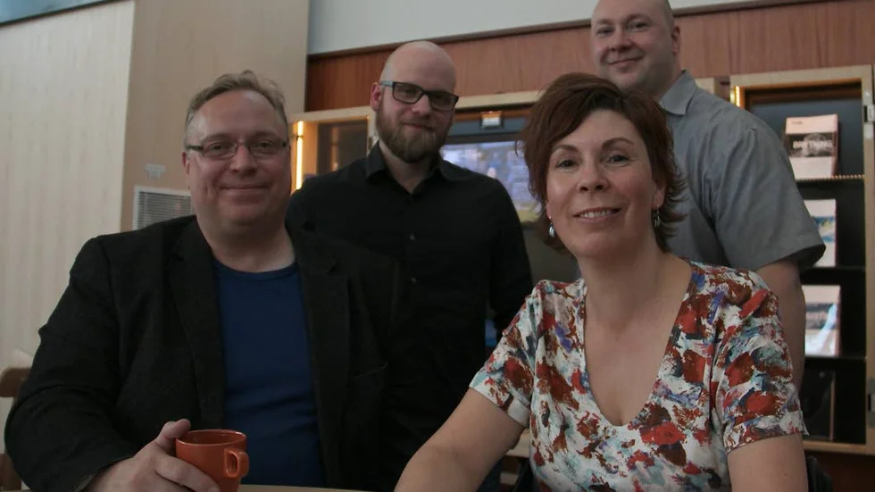Mensa Norrbotten. Peter Larsson, Anton Andersson, Åsa Löfgren och Marcus Zacco är alla involverade i Mensa Norrbotten på olika plan.