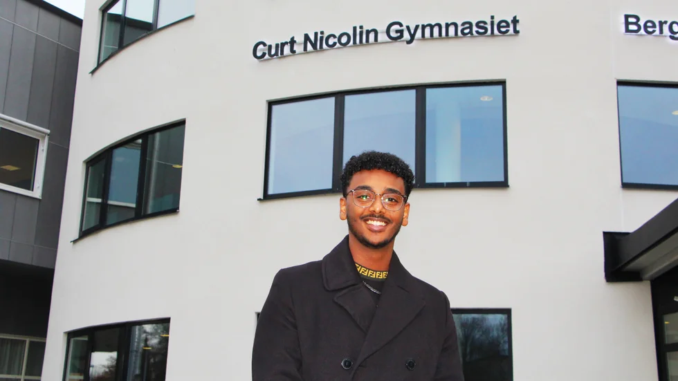 Osman Hamid Osman var Curt Nicolin Gymnasiets vinnande representant i årets Innovation Camp.