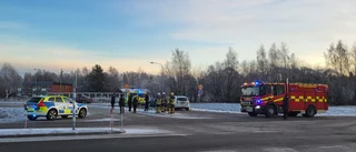 Personbil och A-traktor har krockat
