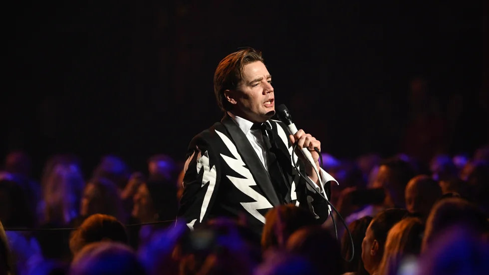Howlin' Pelle Almqvist i The Hives. Arkivbild.
