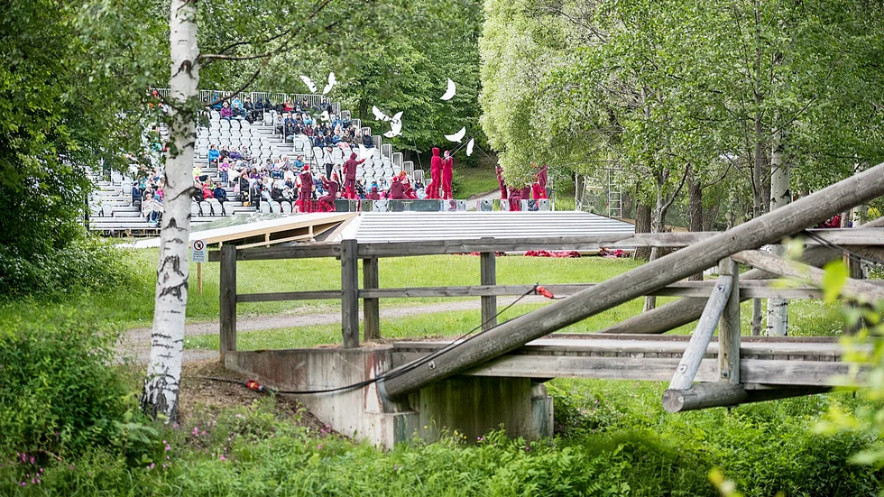 Medleforsparken ligger väst på stan i Skellefteå. Den används för sommarteater, men även av skola och förskolor.
