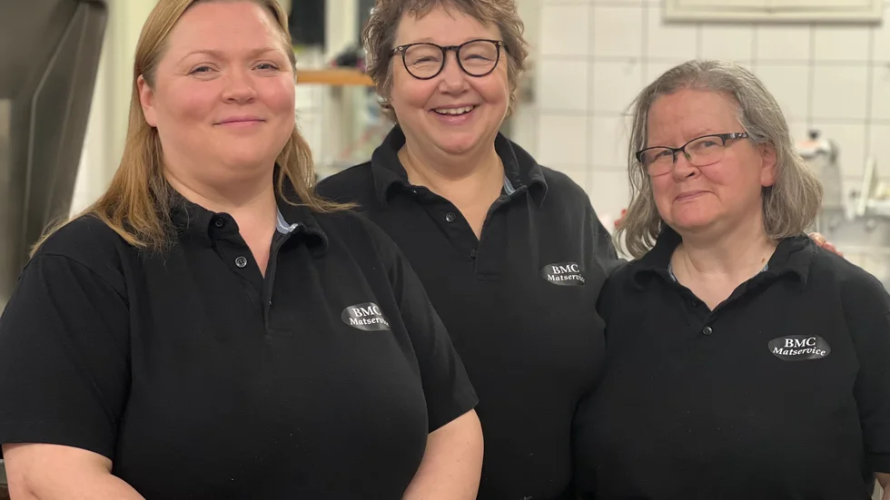 Camilla Räsänen, Carina Tapper och Monica Räsenen på BMC matservice som om några månader kommer slå upp portarna även i Retuna.