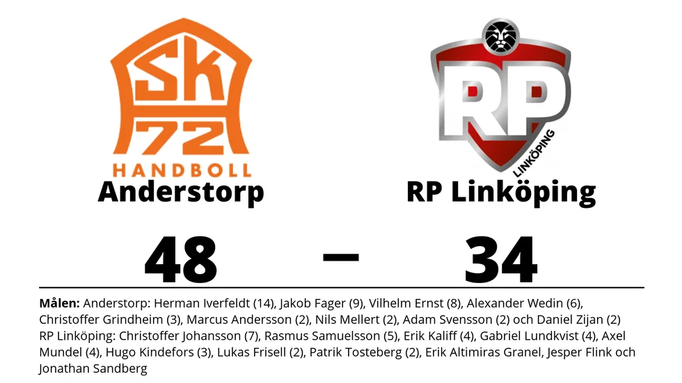 Anderstorps SK vann mot RP IF Linköping