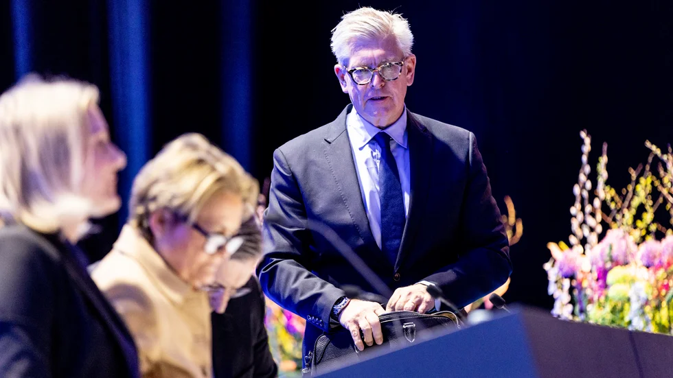 Vd Börje Ekholm talade på Ericsson årsstämma på Kistamässan.