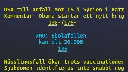 text-tv. En pigg 40-åring.