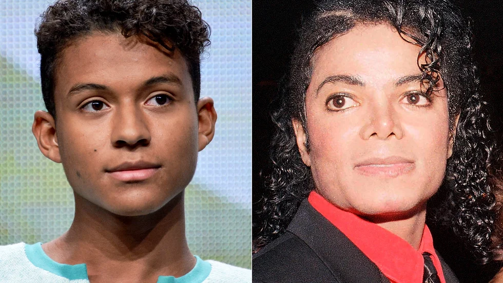 Jaafar Jackson till vänster och Michael Jackson till höger. Arkivbild.