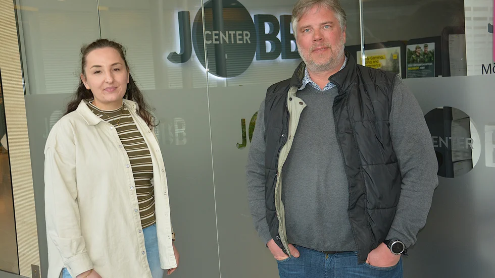 Esma Berg och Thomas Knutsson på Jobbcenter arbetar med integrationen av ukrainarna i Boden.