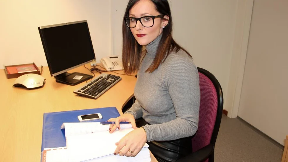 Carolina Nilsson, 32, arbetar sedan i måndag vid Tuhkanens advokatbyrå som öppnat i Piteå.