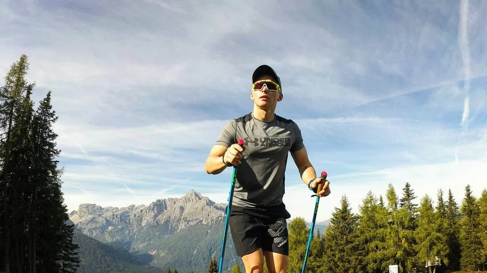 TOBLACH. Viktor Brännmark hade ett träningsläger med militärlandslaget.