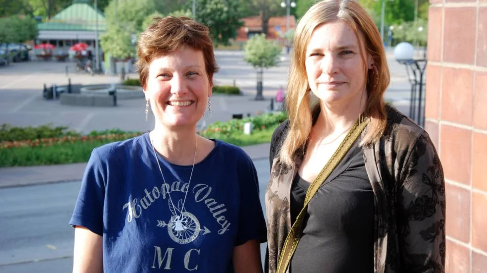 Arrangörer. Lilibet Gustafsson och Anna Hellerstedt hoppas att många finspångare kommer för att ta avstånd från rasism.