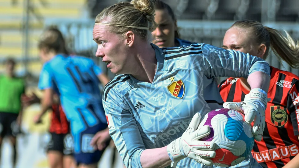 Djurgårdens målvakt Hedvig Lindahl under söndagens match i damallsvenskan mot Brommapojkarna.
