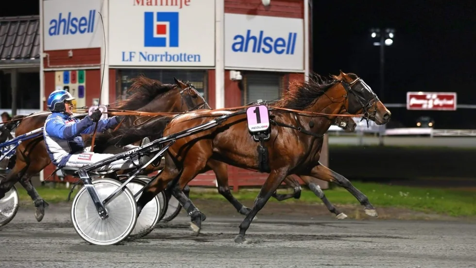 Limerence NO (John Östman) vinner Mäster Gustafs Pokal efter målfoto mot Grit Brodda (Sandra Eriksson)