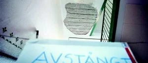 Taket föll ned fem minuter 
efter det att eleverna slutat