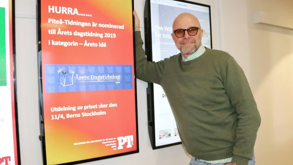 "Det är fantastiskt roligt. Det är ett kvitto på hur viktig lokal journalistik är", säger Piteå-Tidningens chefredaktör Bengt Larsson om nomineringen till "Årets idé".