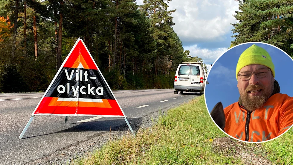 Roger Björk, eftersöksjägare, säger att det är extra viktigt att tänka på hastigheten nu när älgarna är i brunst och när jaktsäsongen snart drar igång.