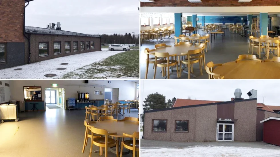 Byggnaden och interiören på den del av Klemensnäs Folkets hus som kommunen vill köpa.