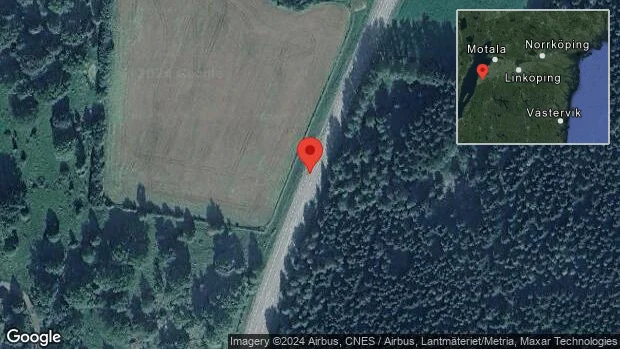 En personbil i vilttrafikolycka