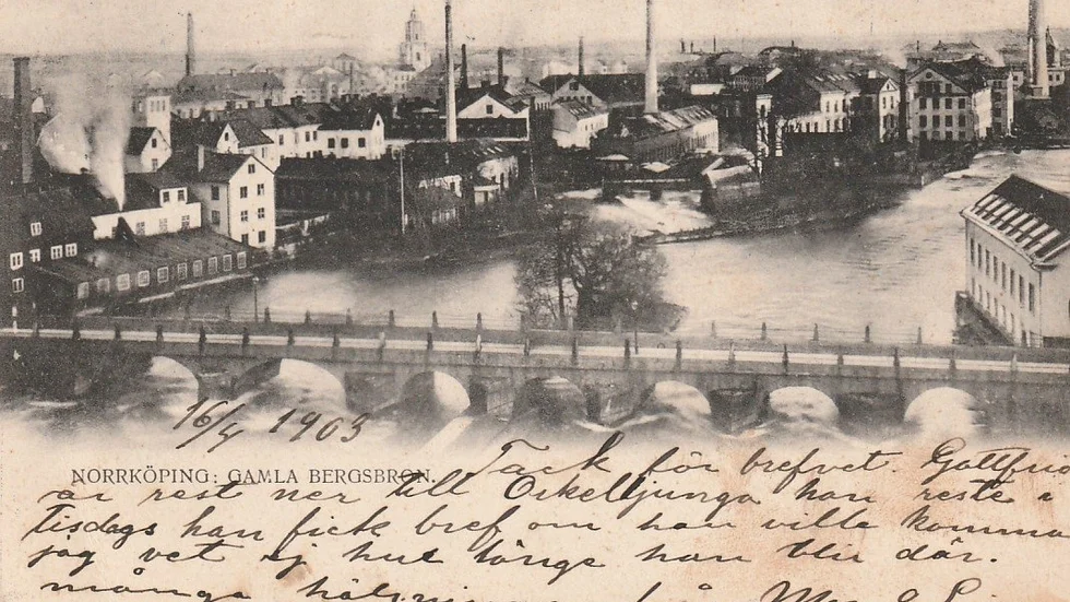 Gamla Bergsbron som rasade 1899.