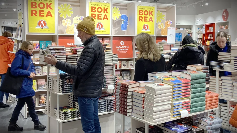 "Det är bra uppslutning på bokrean i år", säger butikschefen Linda Granström.
