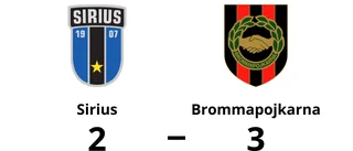 Mål av Oskar Palm och Hjalmar Teixeira Gomes räckte inte för Sirius