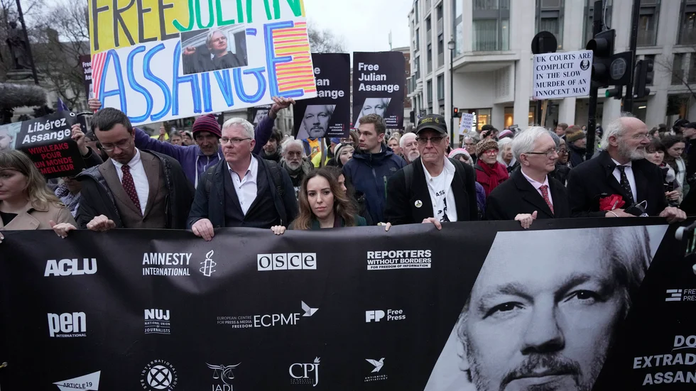En av flera demonstrationer med kravet att frige Julian Assange. Arkivbild