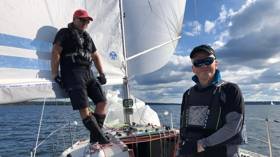 Skepparen Benny Öhman och Daniel Sällström på Piteåbåten Dream