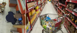 Serietjuv låtsasskannade i matbutiken